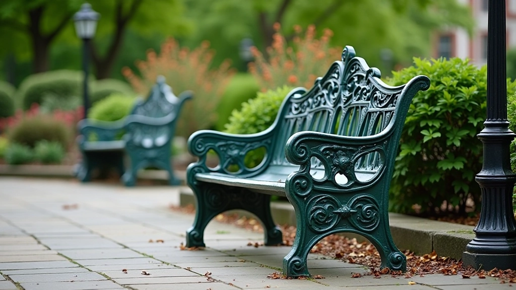 Historic bench in Dublin garden
